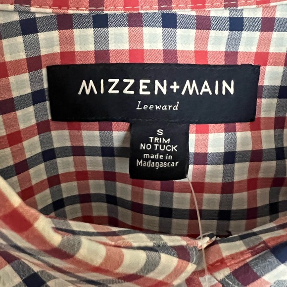 Mizzen and Main Leeward No Tuck Dress Shirt Size Small NWT - Picture 3 of 7